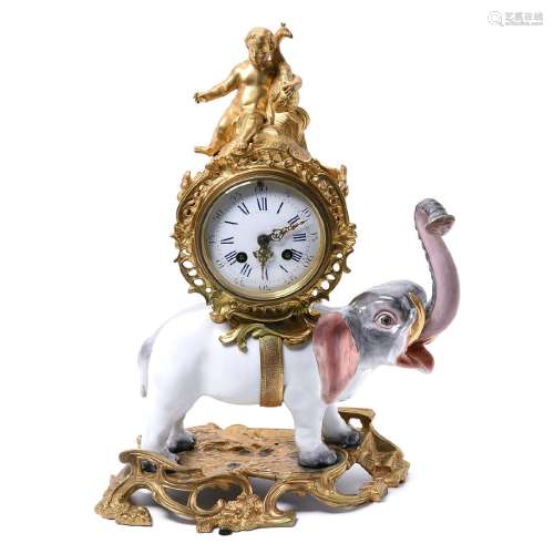 Sampson Chinese Export Bronze Mantel Clock