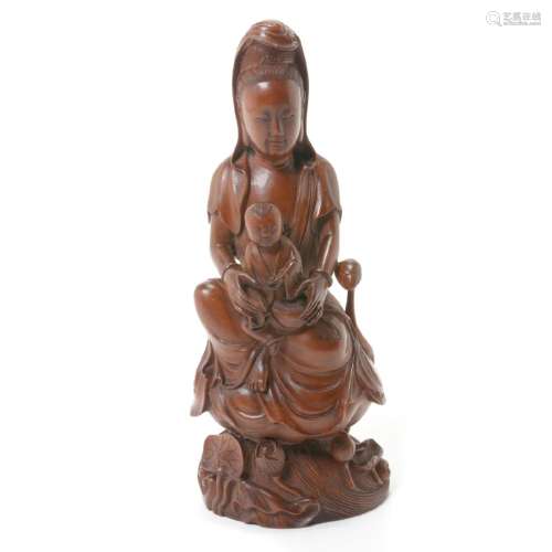 Boxwood Figure of Guanyin, Late 19th/Early 20th Century