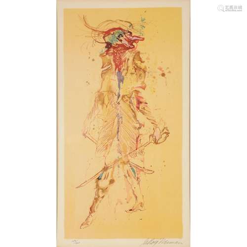 Leroy Neiman "Harequin with Sword" lithograph