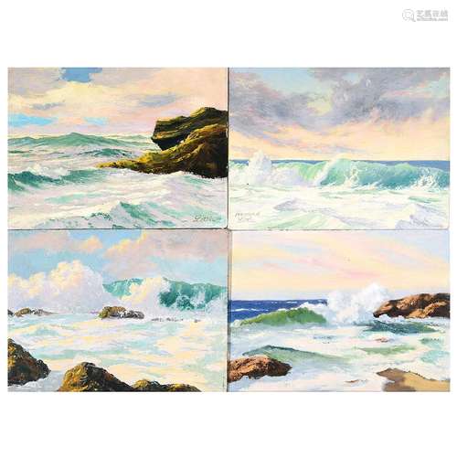 Howard Little 4 "Seascape Studies" oil on board