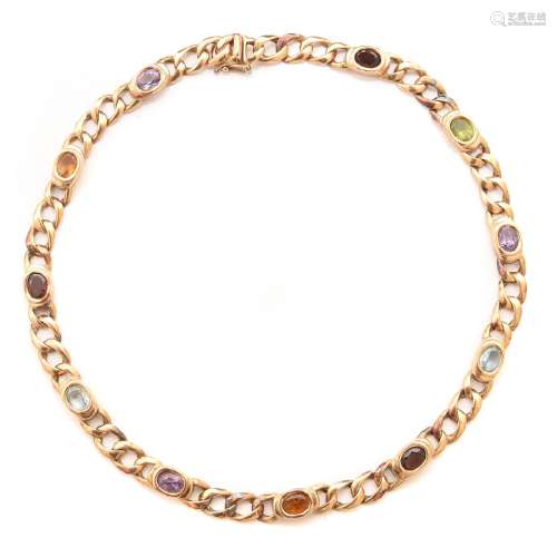Multi-Stone 14k Yellow Gold Necklace