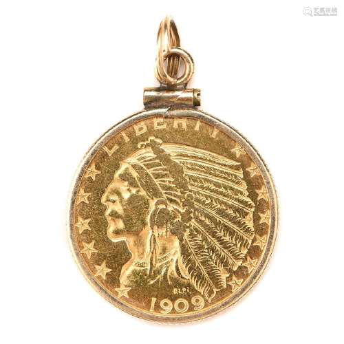 Indian Head Coin, Gold-Filled Pendant