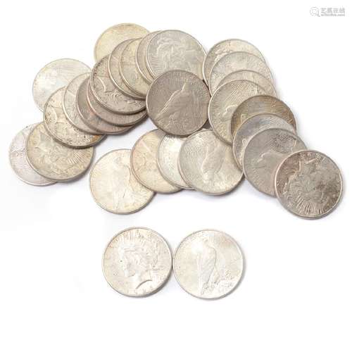 Lot of US Peace Dollars (29)