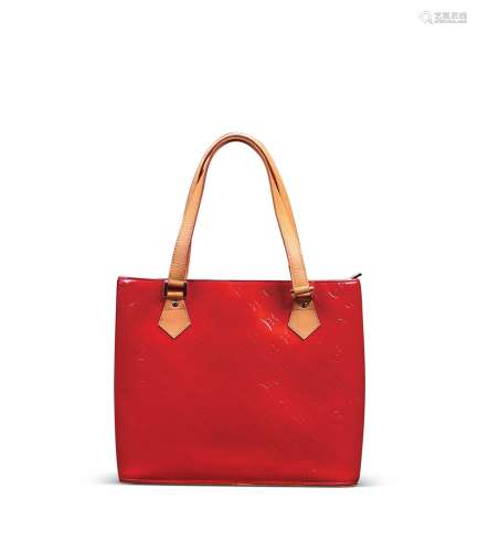 法国路易威登（LV）红色漆皮印花女士时尚手袋