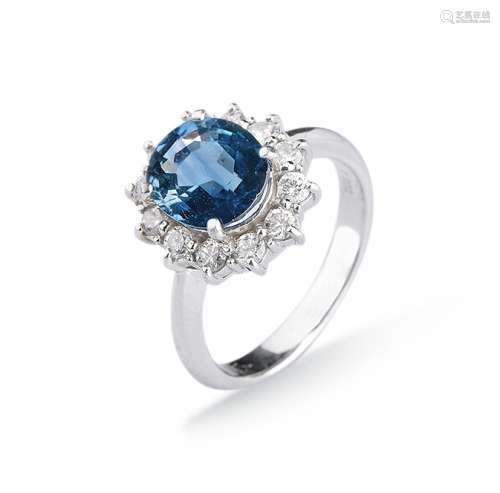 斯里兰卡皇家蓝2.59克拉蓝宝石镶铂金钻石戒指