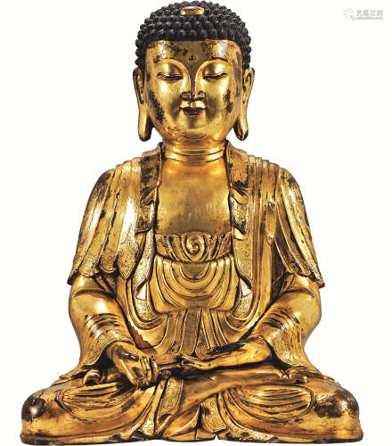 17世纪 铜鎏金阿弥陀佛像