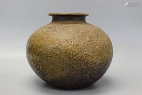 Antique Vietnamese Pottery Bulbous â€“form Jar. Brown