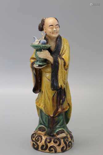 Chinese pottery figure of an immortal.