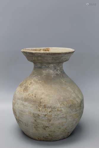 Chinese Gray Pottery Jar. Han Dynasty.