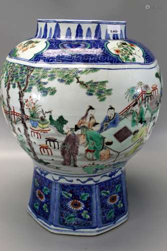 Big Chinese famille verte blue and white porcelain