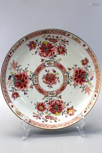 Chinese export famille rose porcelain plate, Yongzheng