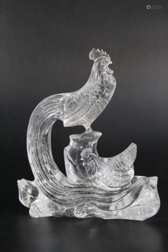 Chinese carved rock crystal rooster.
