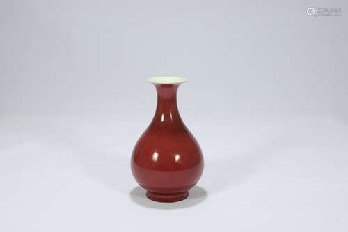 Chinese red glaze porcelain vase.