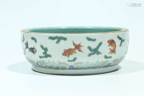 Chinese famille rose porcelain fish bowl.