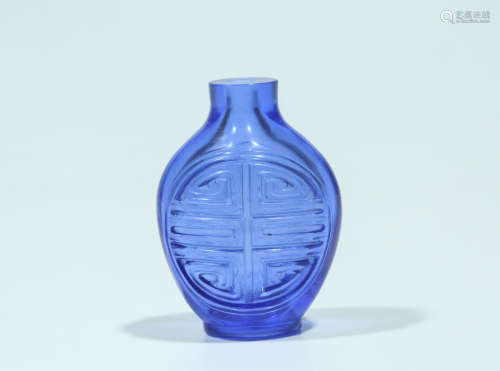 Chinese blue glass snuff bottle.