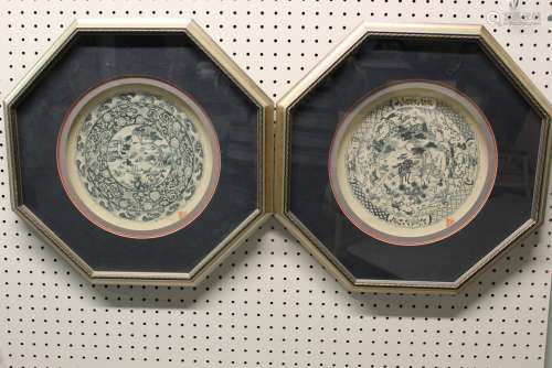 Pair of print of Chinese blue and white porcelain