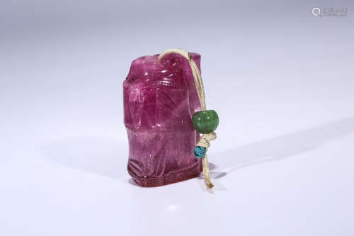 Chinese carved amethyst seal.