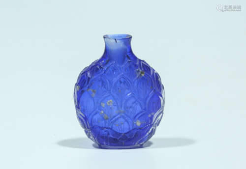 Chinese blue glass snuff bottle.