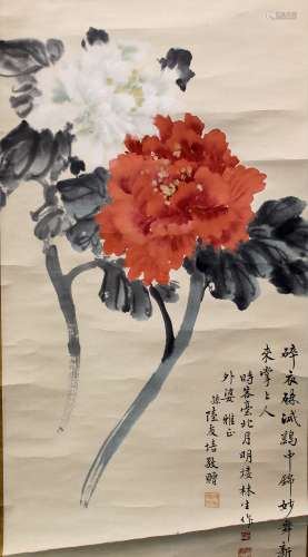 Chinese water color painting scroll on paper
