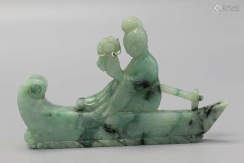 Chinese carved jadeite figure.