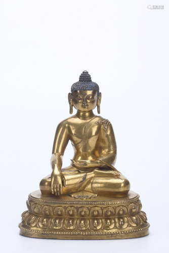 Chinese gilt-bronze Buddha.