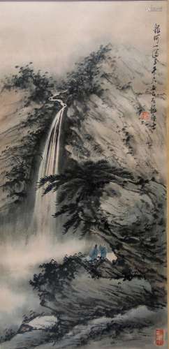 Chinese ink painting on paper, signed shi long ju shi.