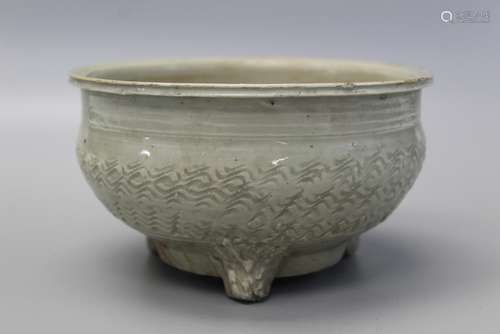 Chinese celadon pottery incense burner.