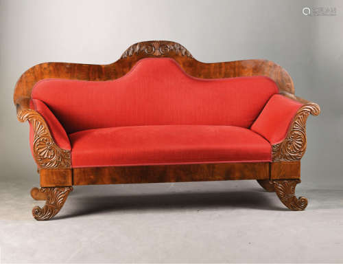 Sofa, um 1835/40, Nussbaumfurnier auf ...