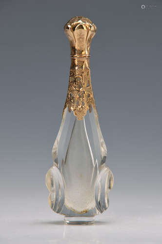 crystal perfume bottle with gold mounting