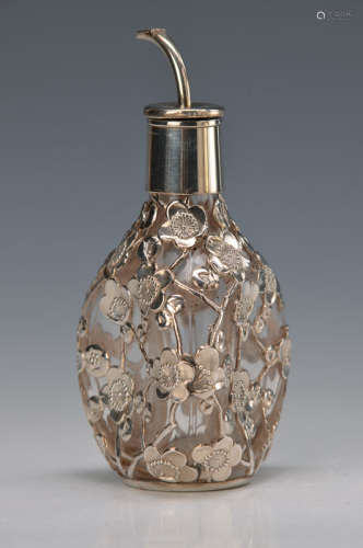 perfume bottle with Silver Overlay