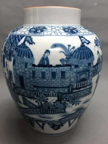 A BLUE AND WHITE VASE