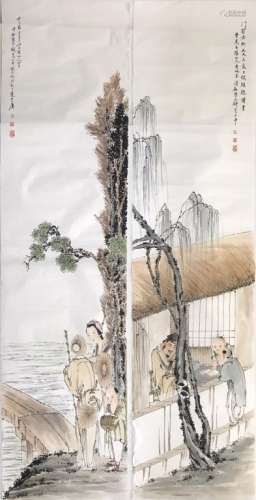 FOUR CHINESE SCROOL PAINTINGS