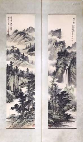 FOUR CHINESE PAINTINGS OF LANDSCAPE