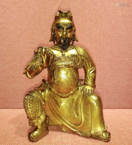 A GILT-BRONZE OF GUANGONG