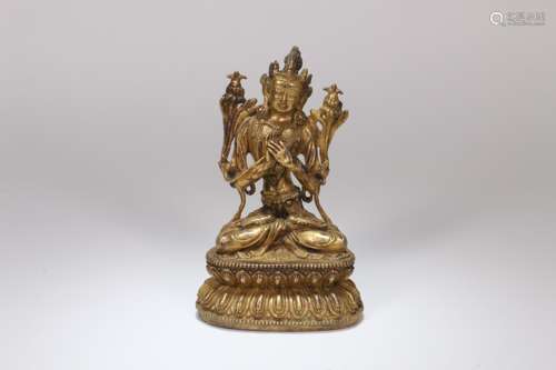 A Chinese Gilt Bronze Buddha