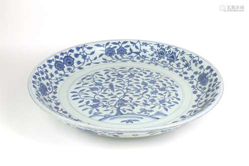 A Chinese Blue and White Porcelain Plate