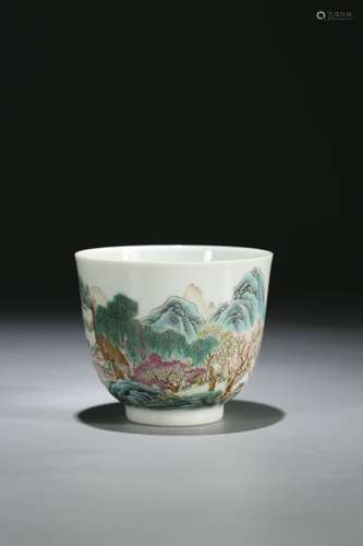 A Chinese Famille Rose Porcelain Cup