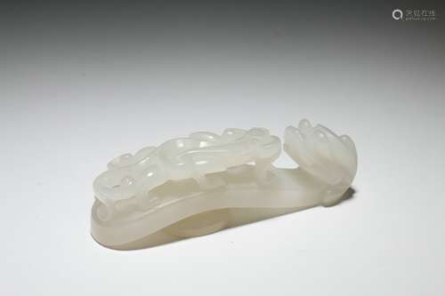 A Chinese Carved Jade Belt Buckle