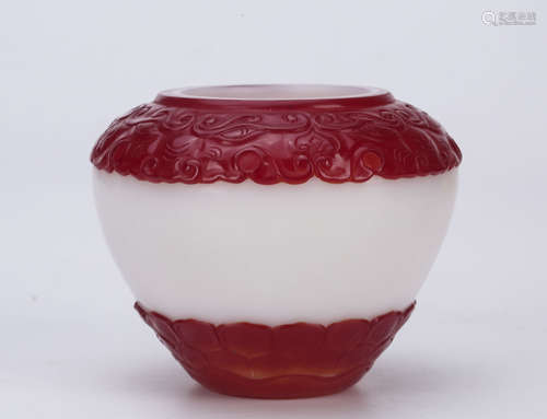 A Chinese Peking Glass Water Pot