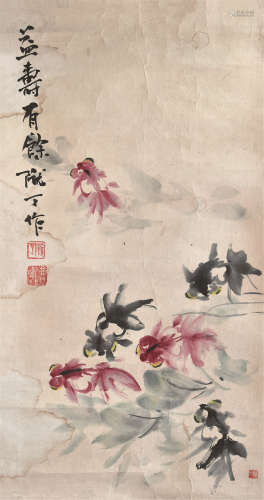曹陇丁（1914～1961） 益寿有余 软片 设色纸本