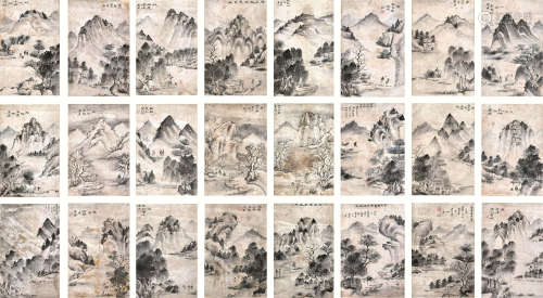 蒙树培（1869～1937） 二十四孝图 立轴 设色纸本