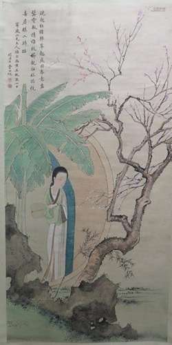 Chinese Ink Color Scroll Painting,Signed