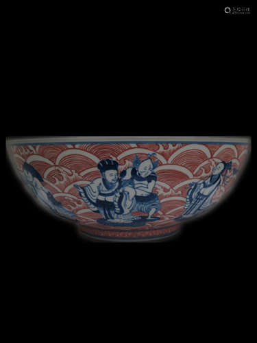 Chinese Blue and Copper Red  Bowl