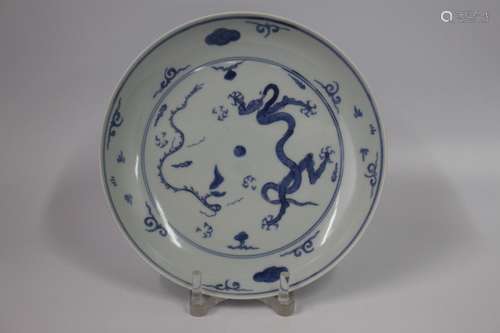 Chinese Blue&White Plate, Mark