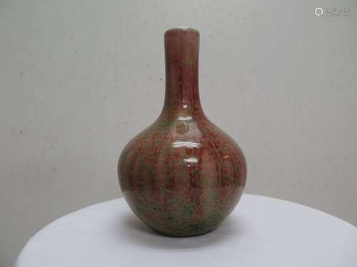 Chinese Red Glazed Vase, Mark