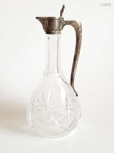 Antique Russian Crystal Silver Decanter