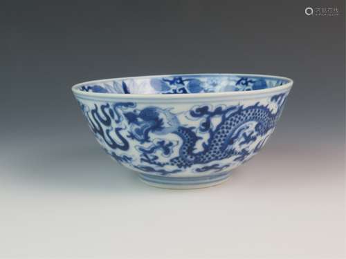 Chinese Blue and White Bowl, Mark