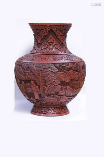 Chinese Red Lacquer Vase