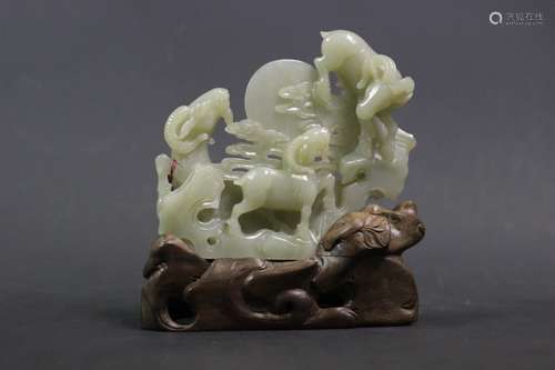 Chinese Jade Carved Sheeps