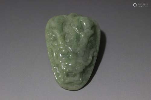 Chinese Jadeite Pendant , Carved Dragon